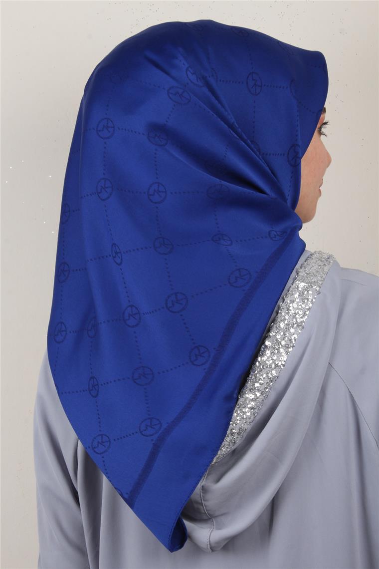 Modakaşmir İpeksi Jakar Eşarp 5357-4 Saks Mavisi