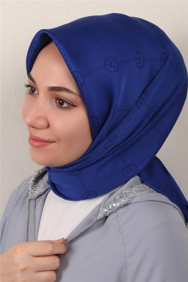 Modakaşmir İpeksi Jakar Eşarp 5357-4 Saks Mavisi