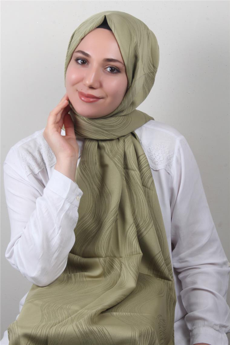 Modakaşmir Jakar Serisi 2761-12 Işıltı Desen Olive