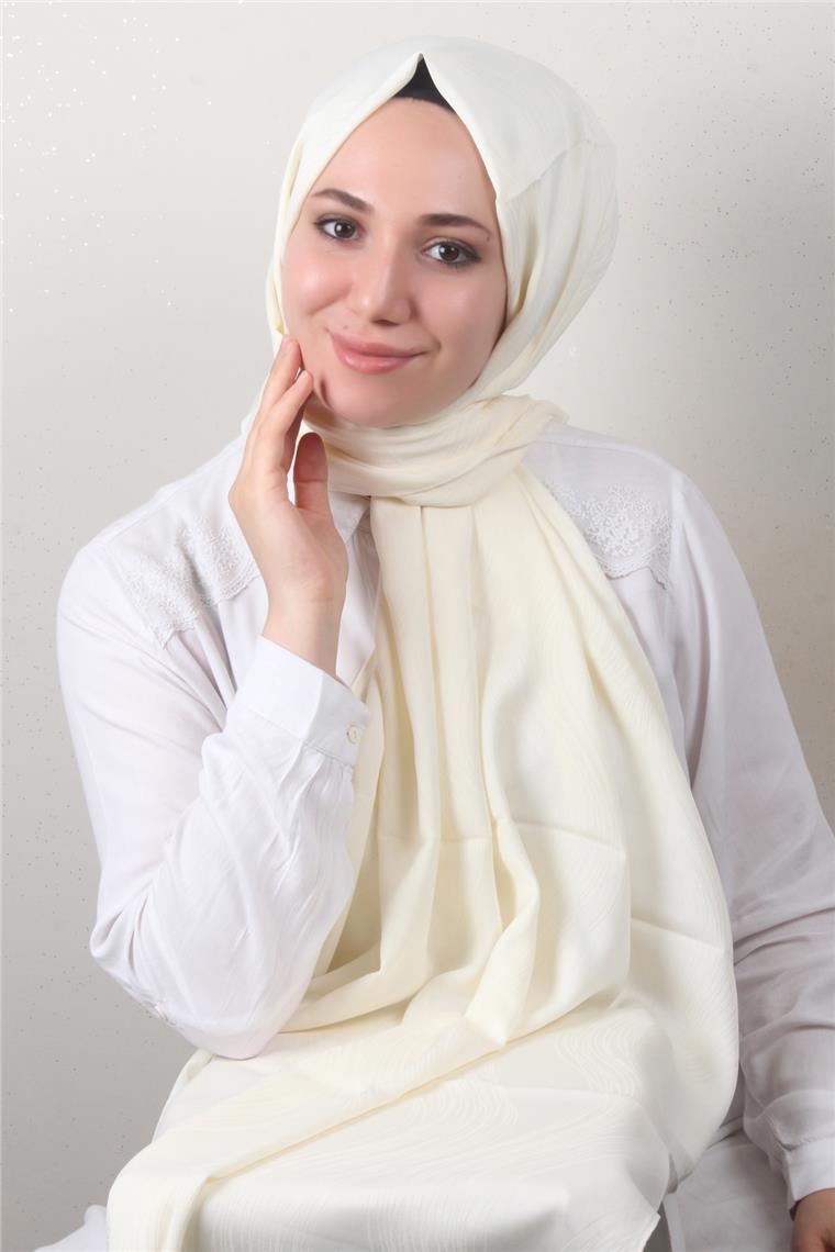 Modakaşmir Jakar Serisi 2761-3 Işıltı Desen Ekru