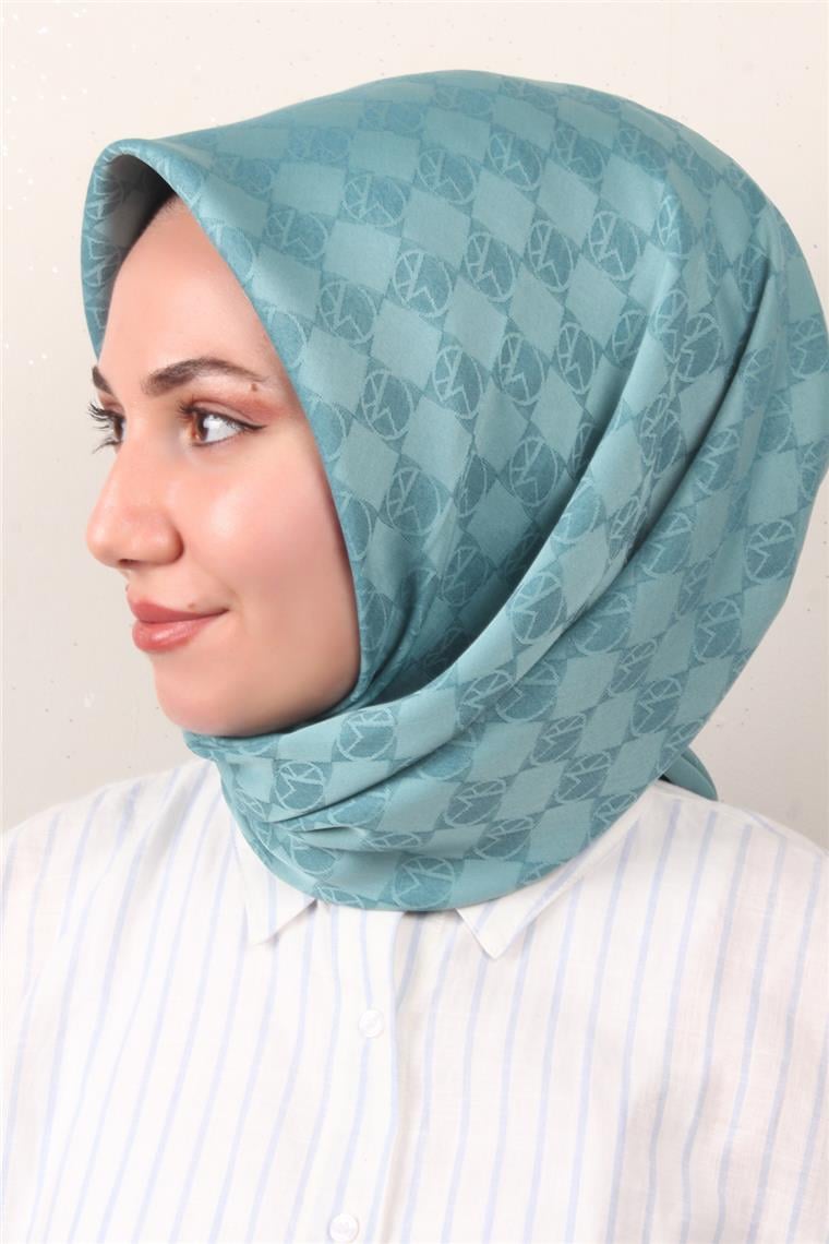 Modakaşmir Mk Desen Eşarp 5354-10 Su Yeşili