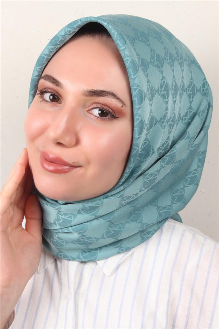 Modakaşmir Mk Desen Eşarp 5354-10 Su Yeşili