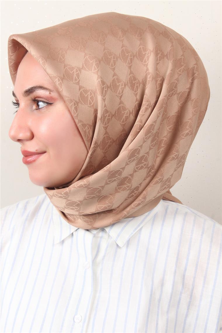 Modakaşmir Mk Desen Eşarp 5354-12 Koyu Bej