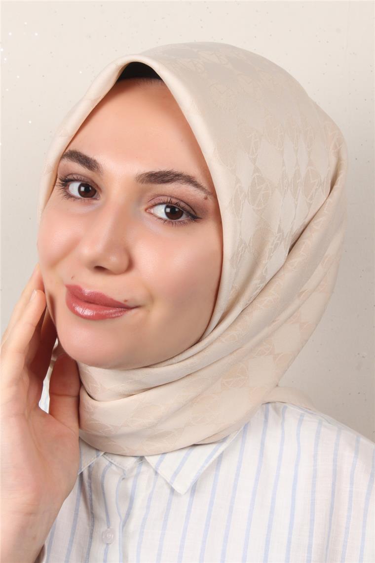 Modakaşmir Mk Desen Eşarp 5354-18 Açık Bej