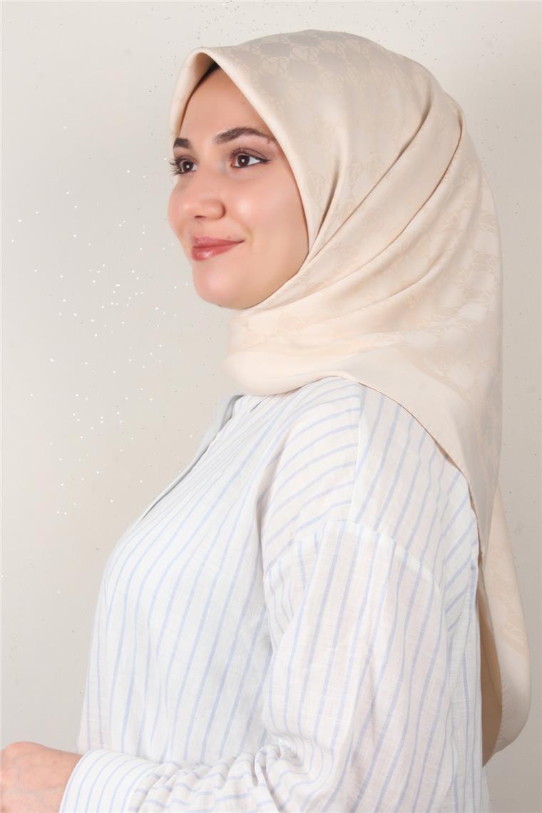 Modakaşmir Mk Desen Eşarp 5354-18 Açık Bej