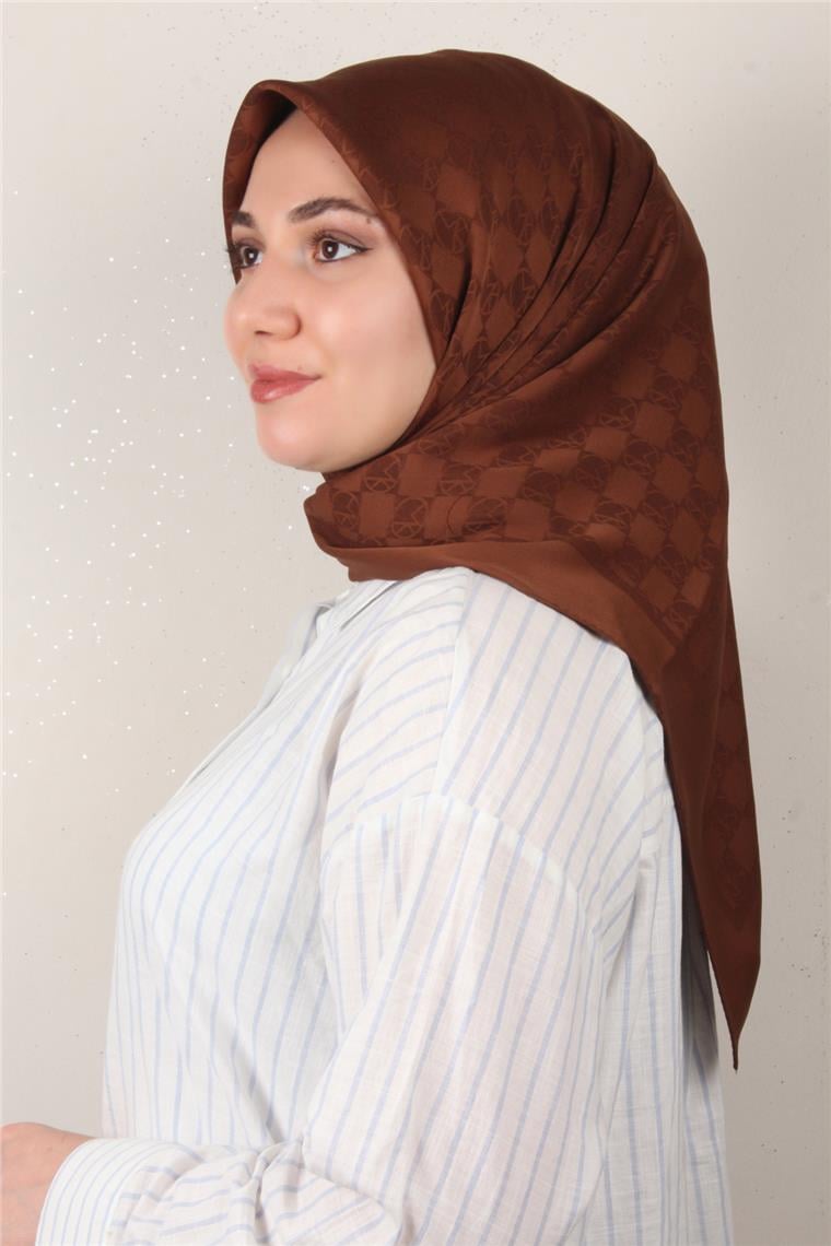 Modakaşmir Mk Desen Eşarp 5354-19 Çikolata Kahve