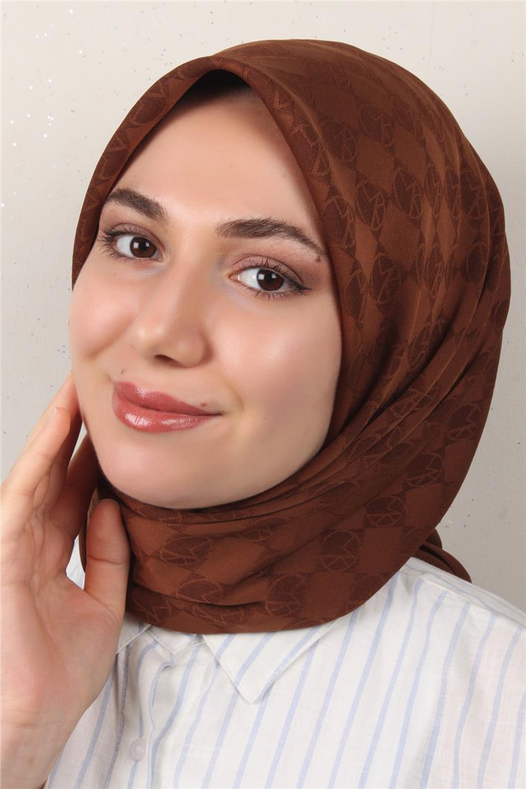 Modakaşmir Mk Desen Eşarp 5354-19 Çikolata Kahve