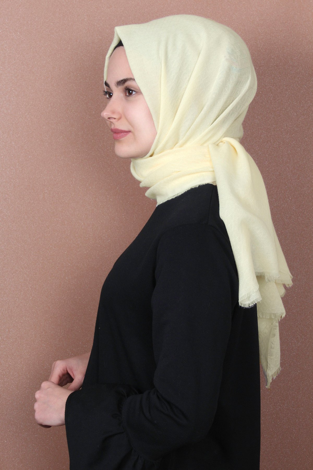 Monogram Pamuk Şal 143-11 Krem