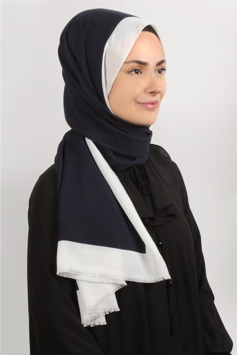 Monogram Şal 127-5 Lacivert