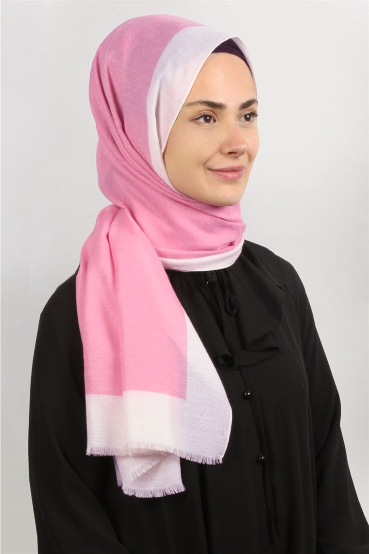 Monogram Şal 127-6 Pembe