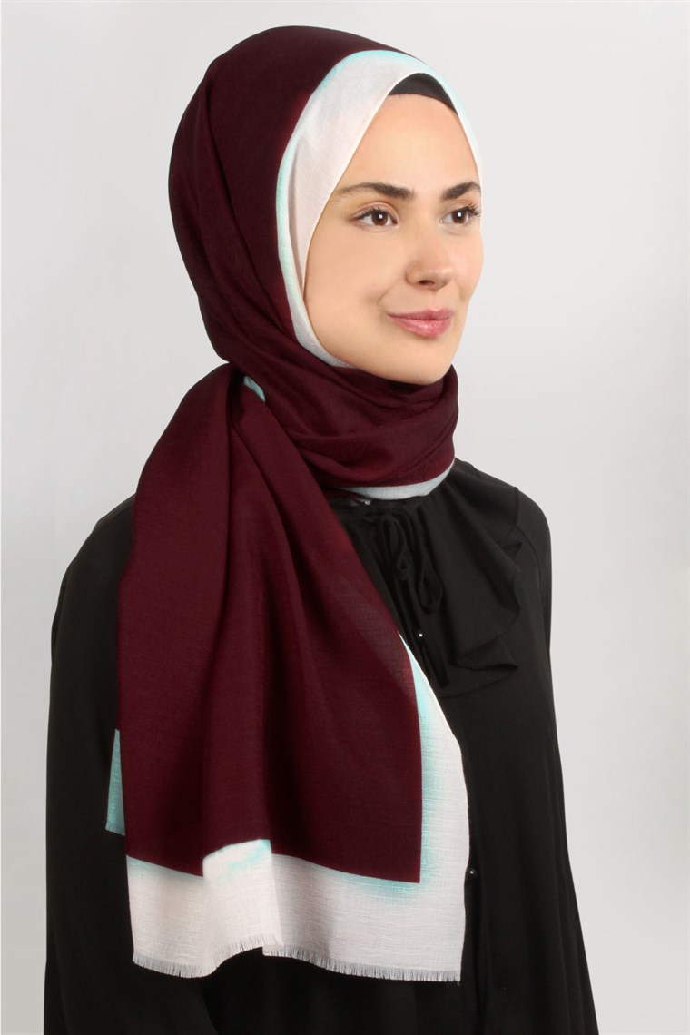 Monogram Şal 127-7 Bordo