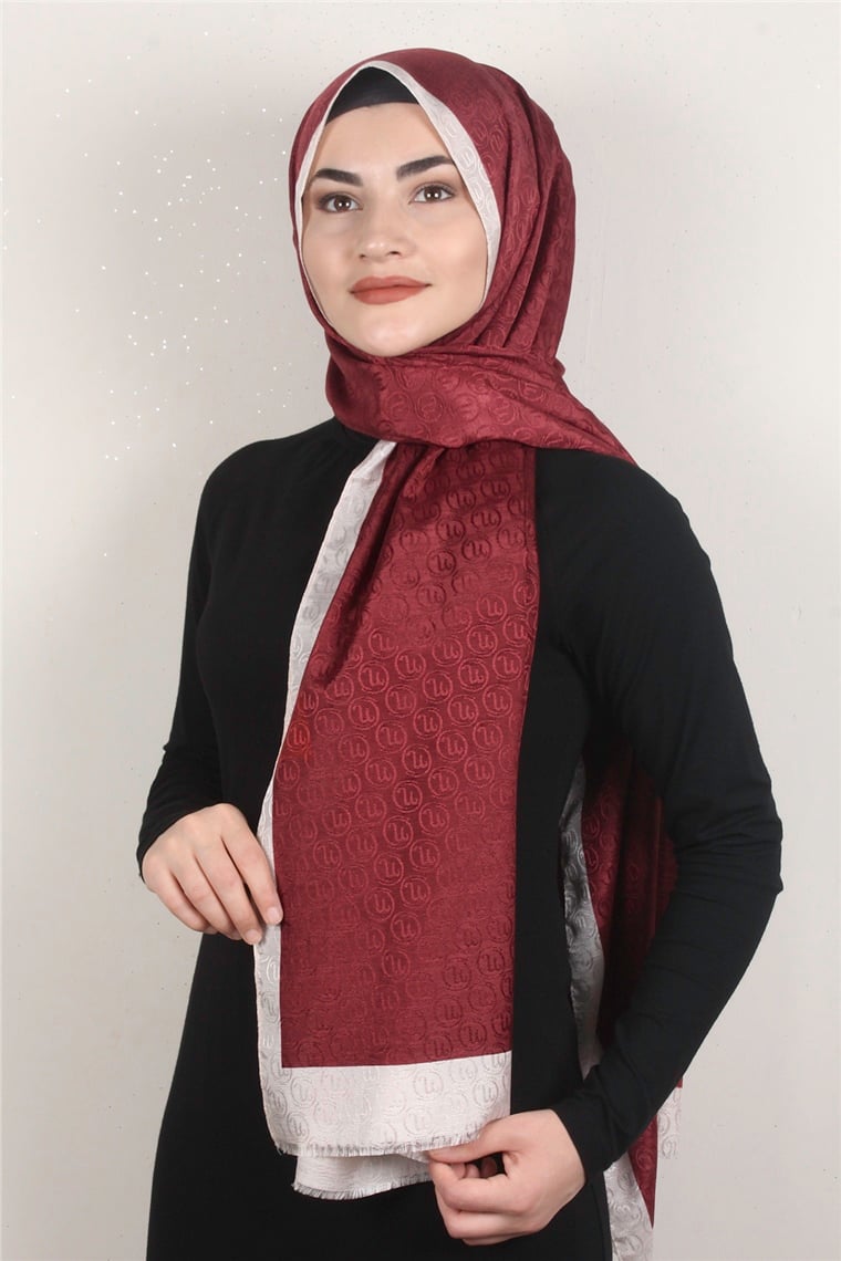 Monogram Şal 145-18 Kırmızı 