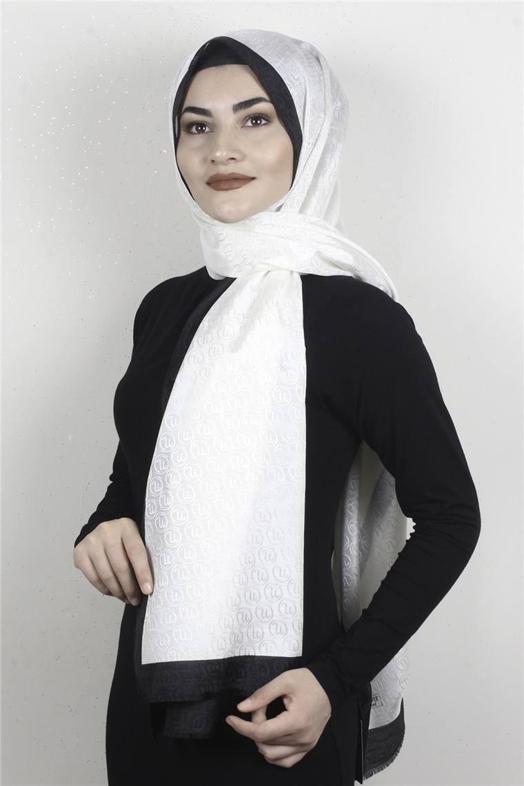 Monogram Şal 145-20 Ekru