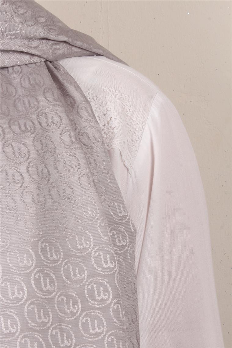 Monogram Şal 145-45 Gümüş