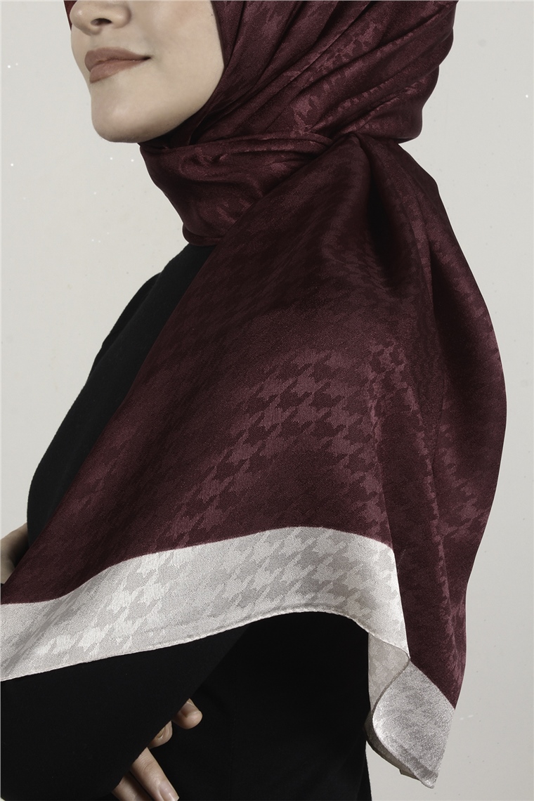 Monogram Şal 149-11 Bordo