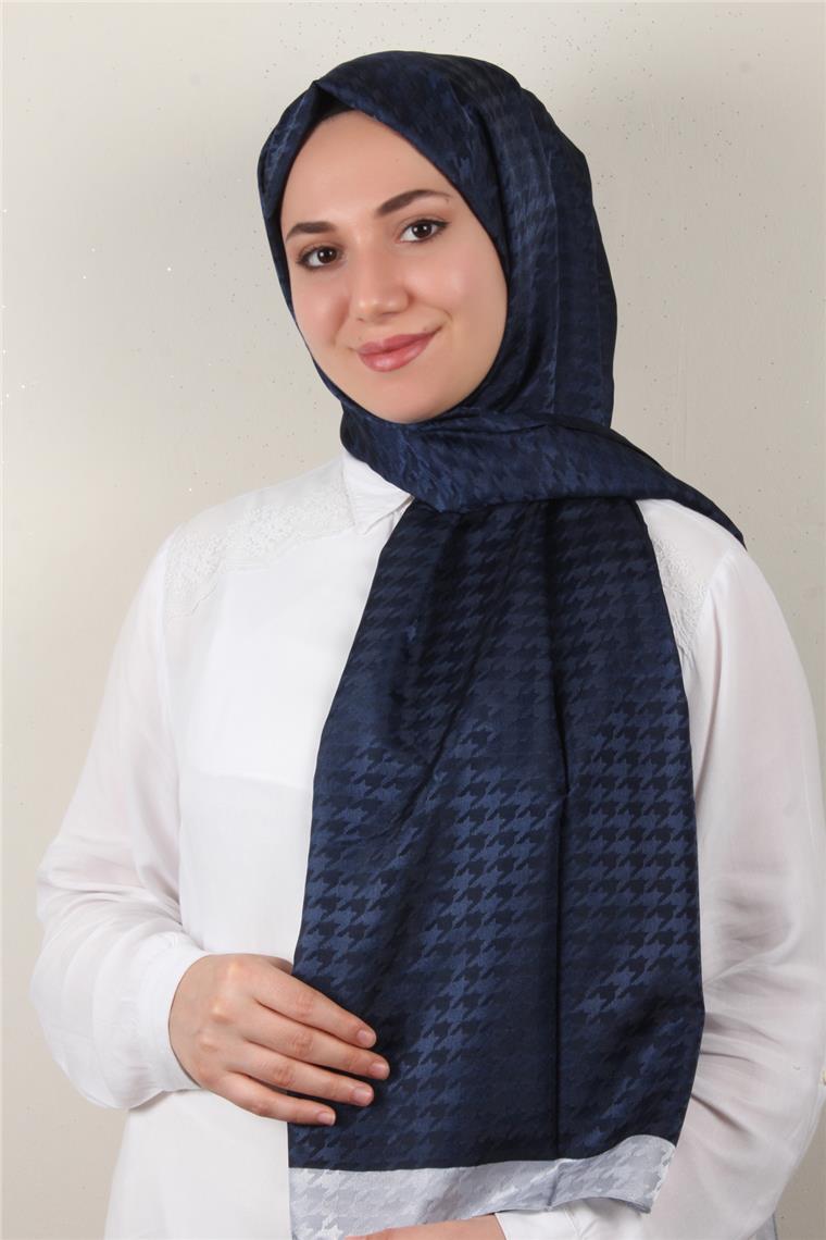 Monogram Şal 149-24 Lacivert