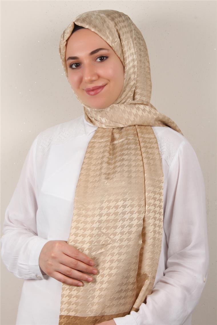 Monogram Şal 149-28 Sütlü Kahve
