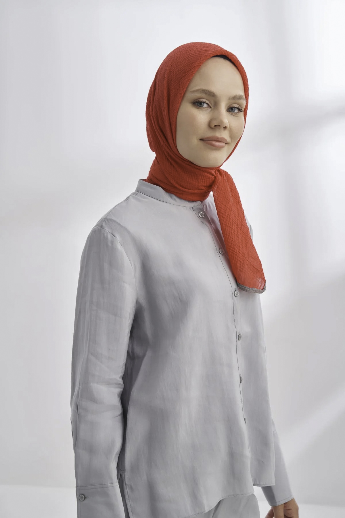 Müslin Biyeli Eşarp 3353-50 Kırmızı 