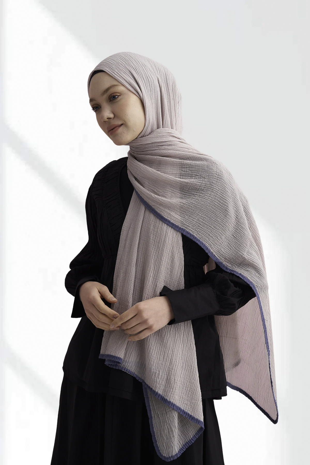 Müslin Biyeli Şal 3352-574 Duman