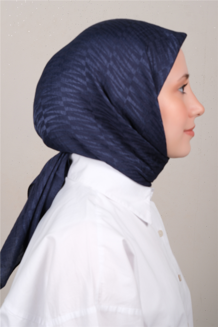Naia Lyocell Coton Eşarp 8614-1 Lacivert 
