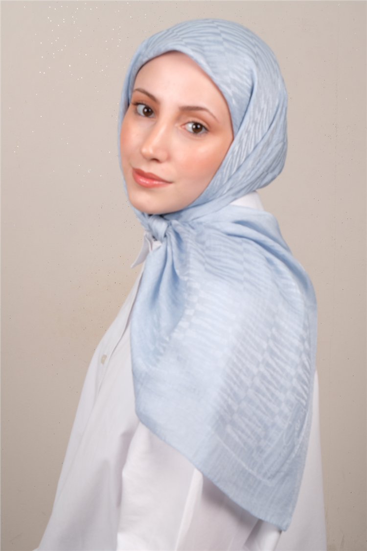 Naia Lyocell Coton Eşarp 8614-15 Bebe Mavisi 
