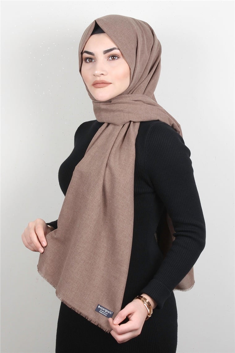 Natural Pamuk Şal 1495-1 Sütlü Kahve