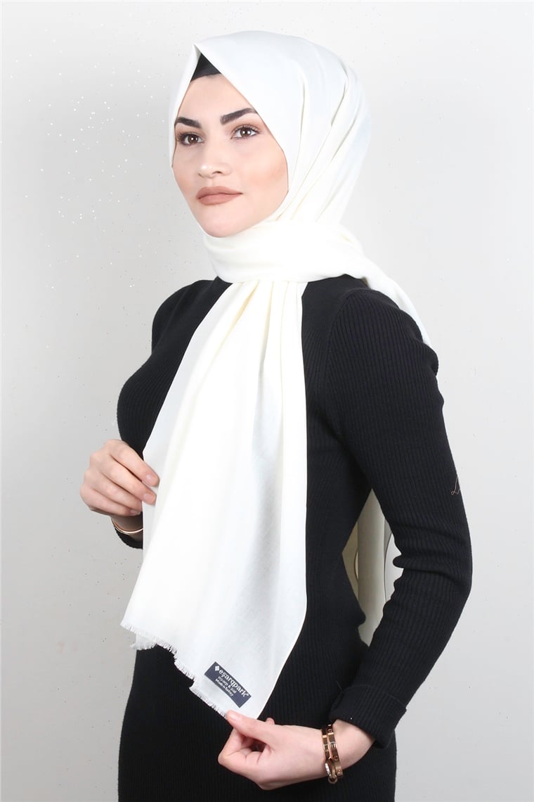 Natural Pamuk Şal 1495-13 Krem