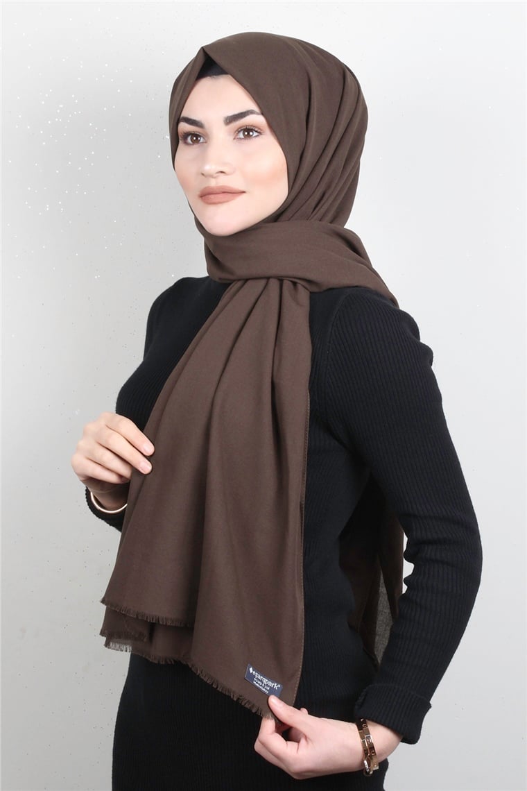 Natural Pamuk Şal 1495-19 Kahverengi