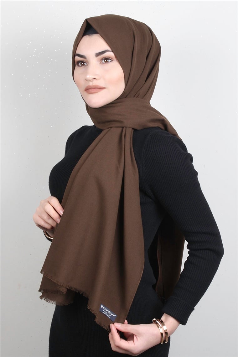 Natural Pamuk Şal 1495-26 Kahverengi