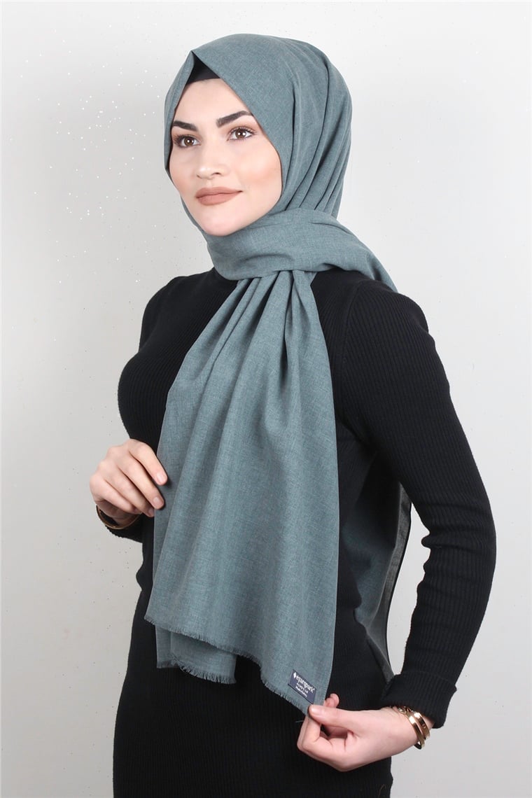 Natural Pamuk Şal 1495-28 Mint Yeşili