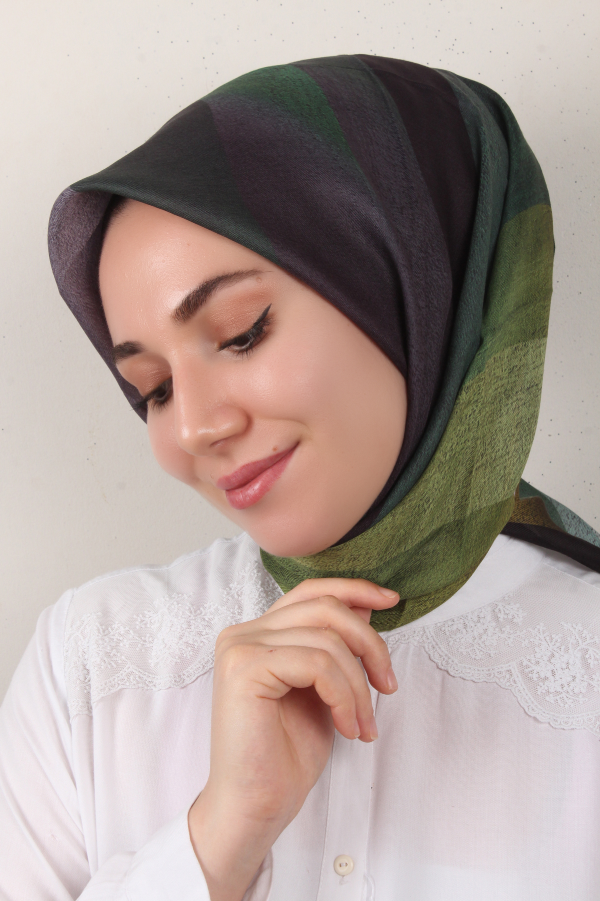 Nirvana Soft Eşarp 3346-14 Siyah Yeşil