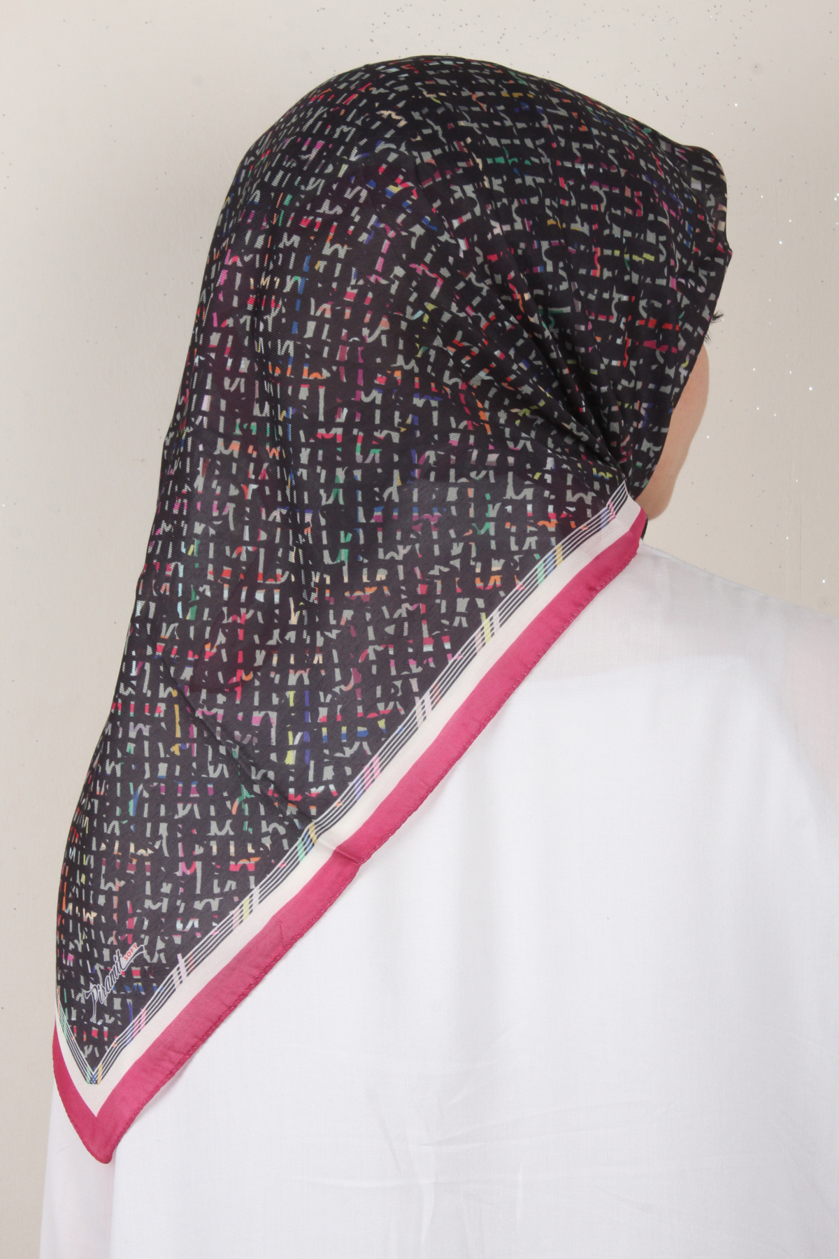 Nirvana Soft Eşarp 3347-6 Siyah-Pembe