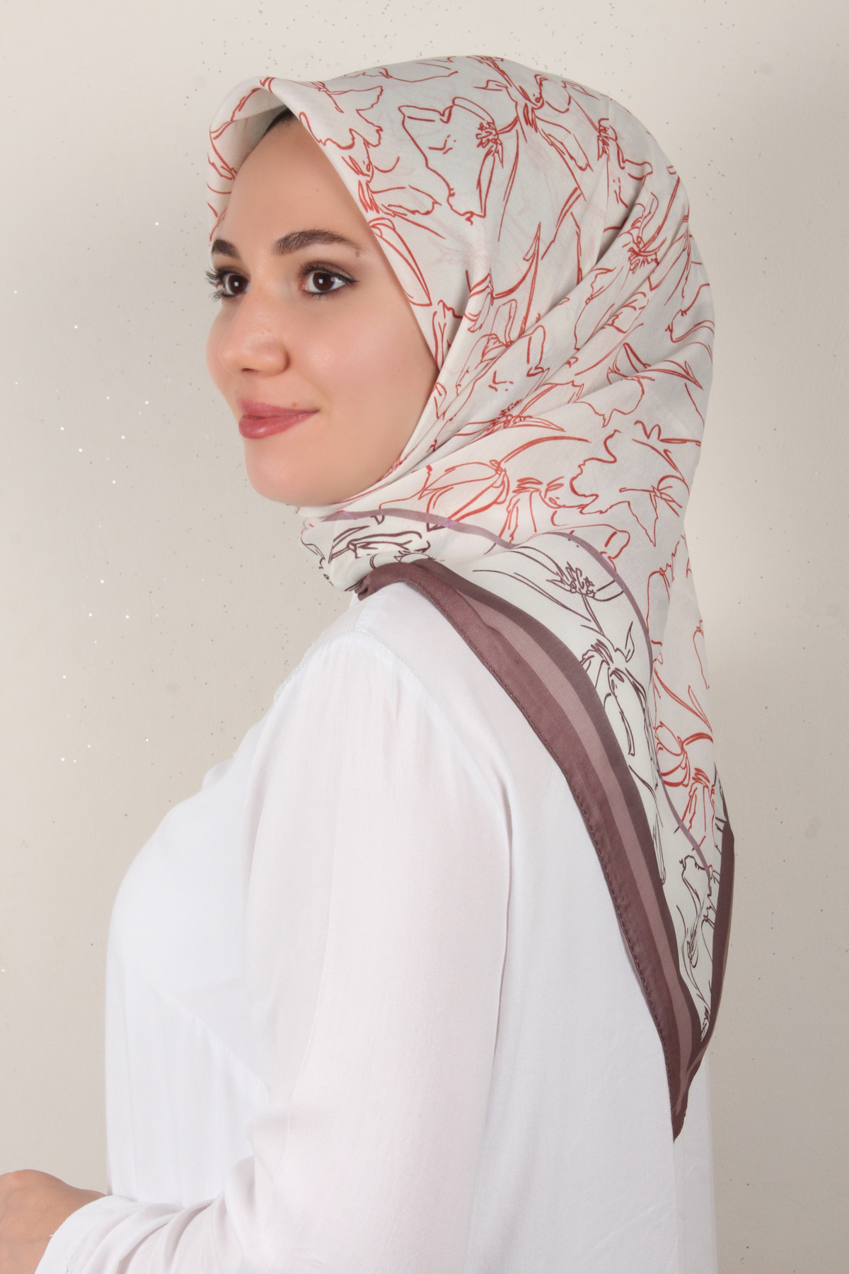 Nirvana Soft Eşarp 8098-18 Kiremit-Koyu Taş