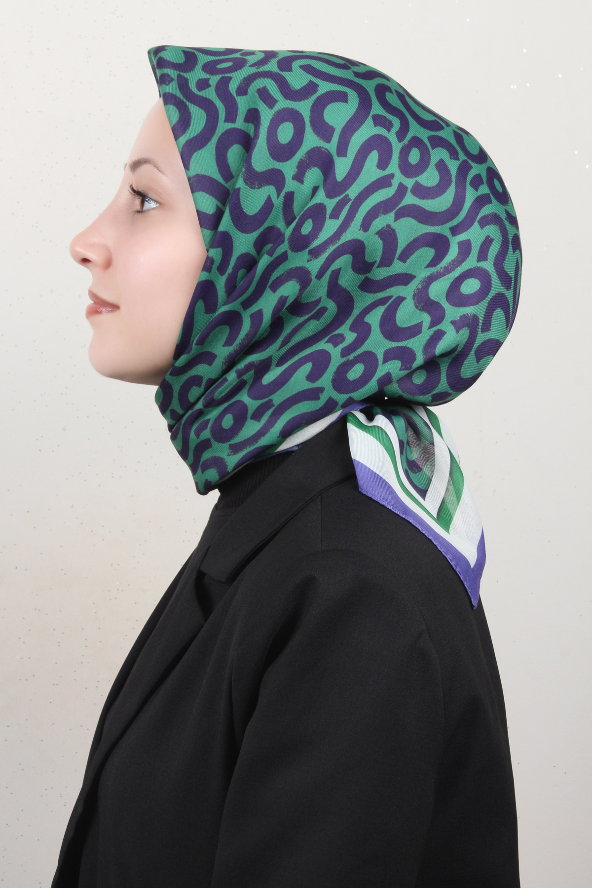 Nirvana Soft Eşarp 8111-5 Lila-Yeşil