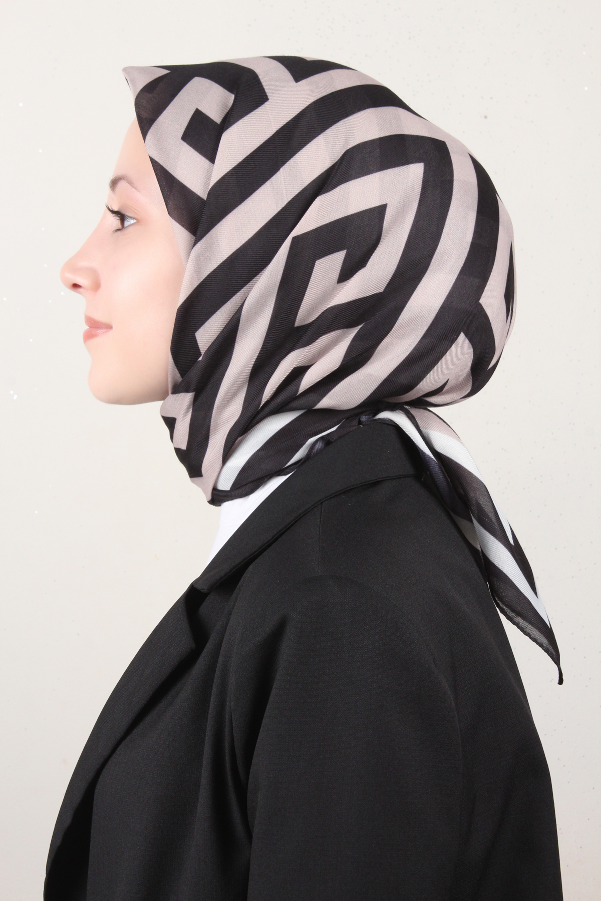 Nirvana Soft Eşarp 8113-10 Siyah-Bej