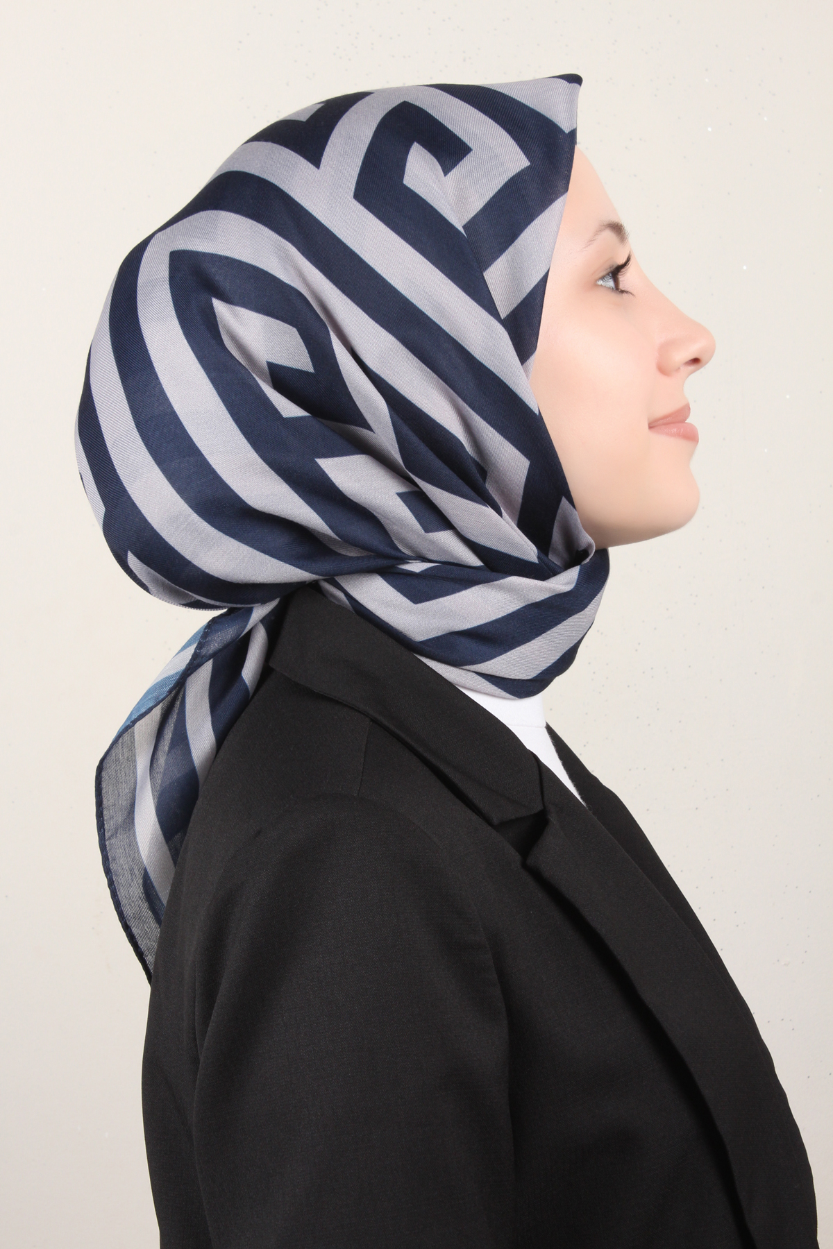 Nirvana Soft Eşarp 8113-11 Lacivert-Gri