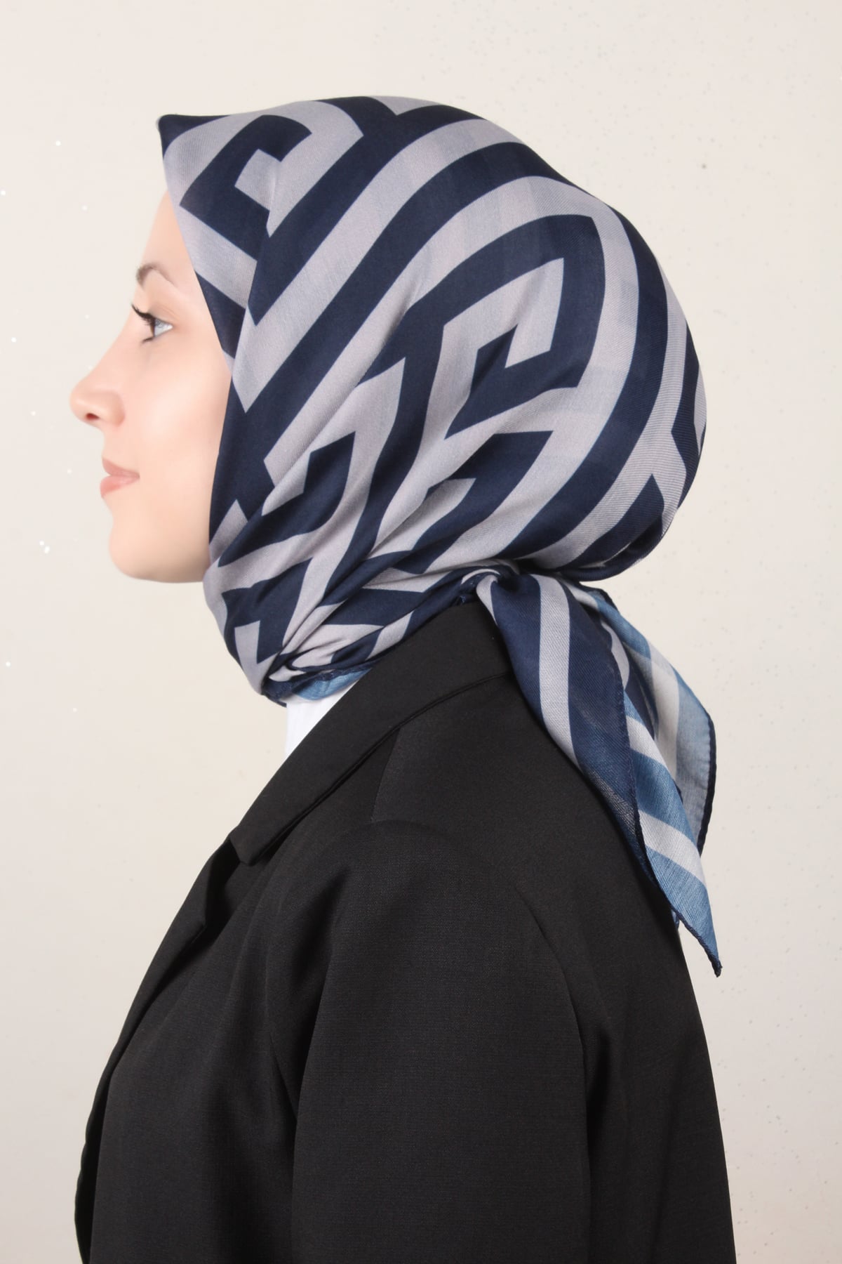 Nirvana Soft Eşarp 8113-11 Lacivert-Gri