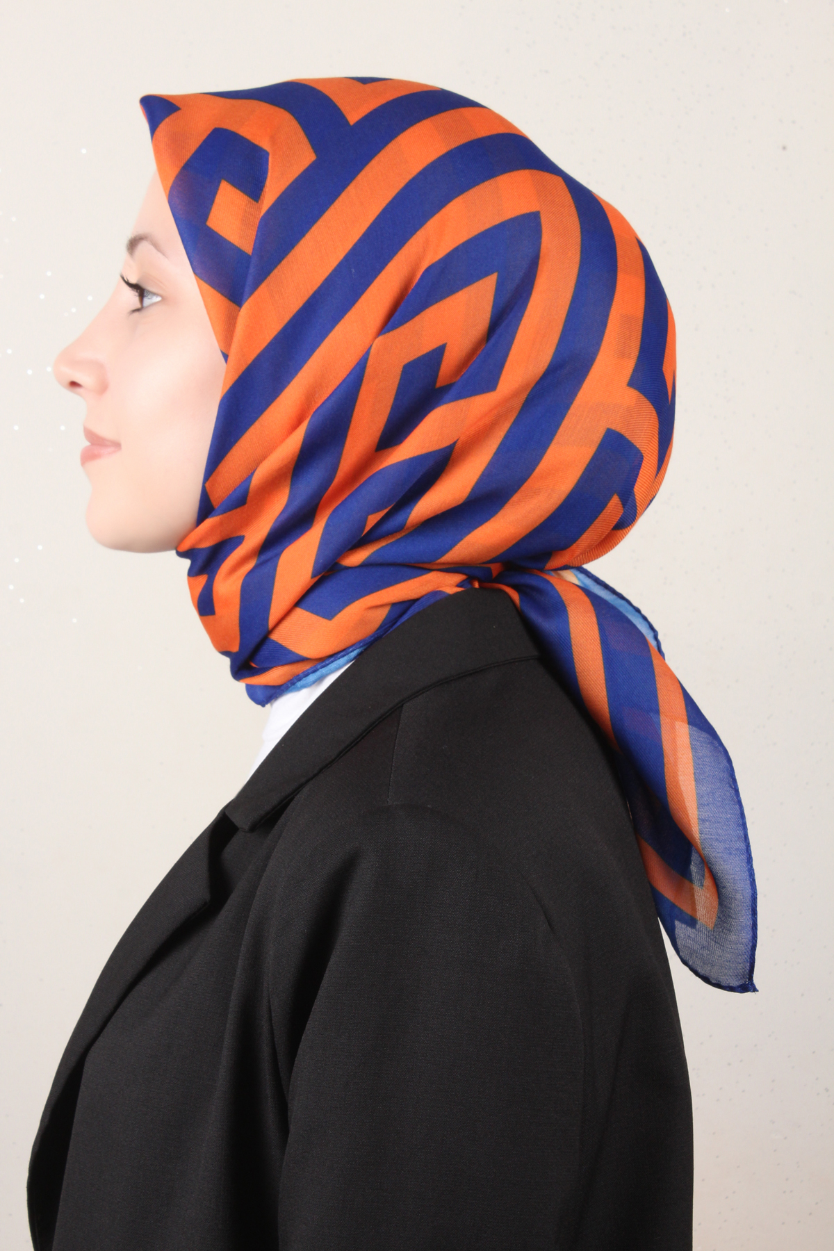 Nirvana Soft Eşarp 8113-15 Saks-Turuncu