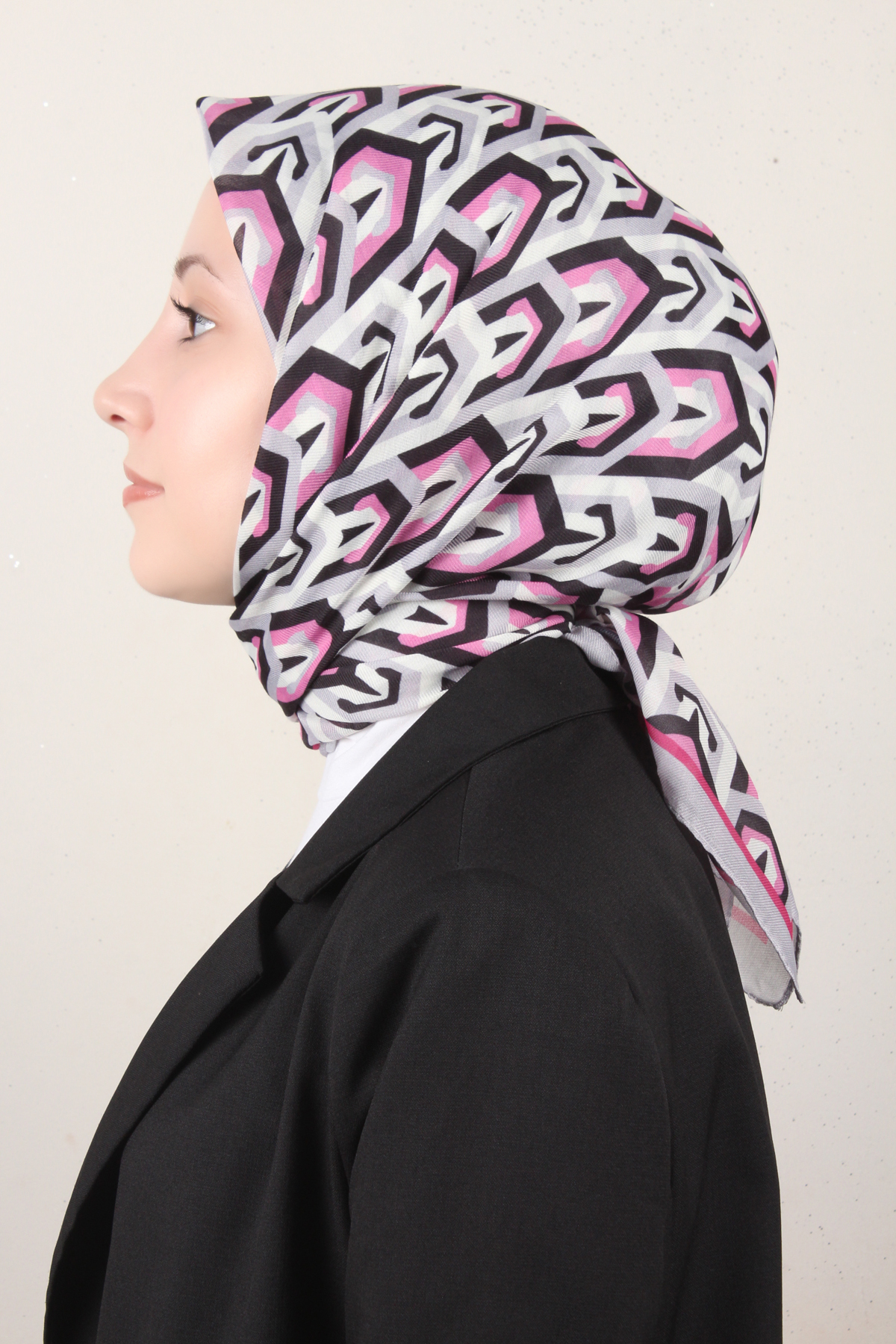 Nirvana Soft Eşarp 8114-6 Gri-Pembe