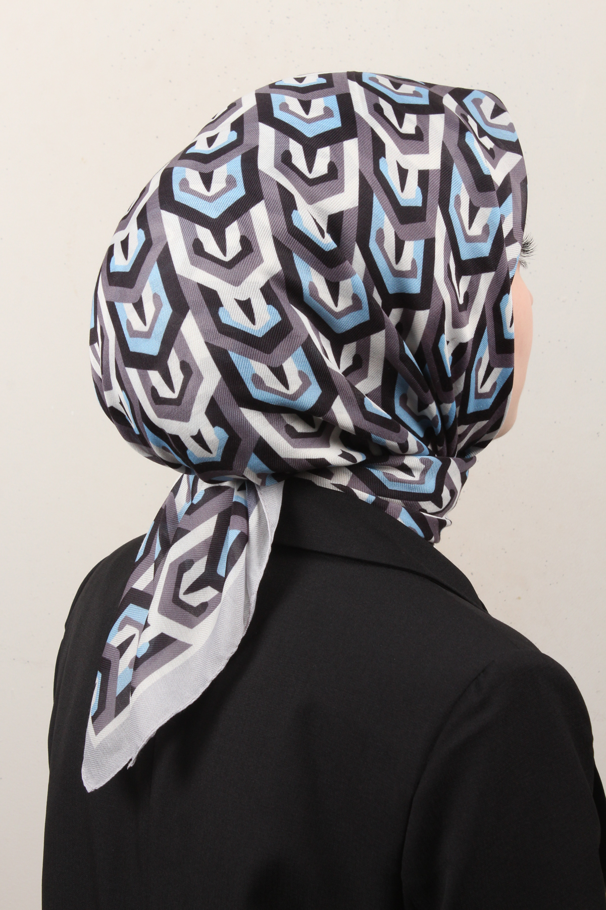 Nirvana Soft Eşarp 8114-8 Gri-Mavi