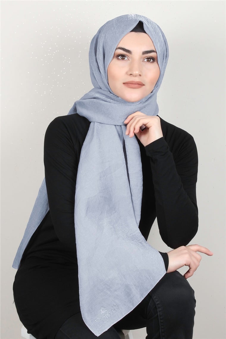Olivya Simli Şal 4001-16 Gümüş