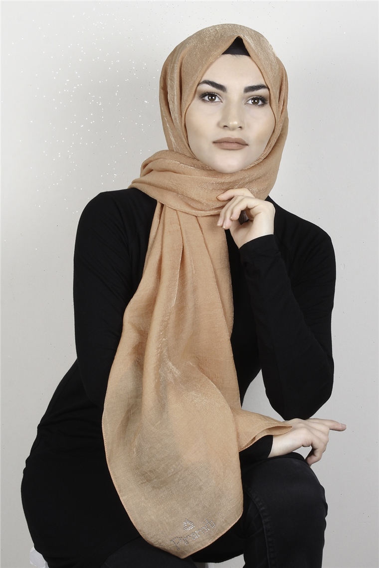 Olivya Simli Şal 4001-17 Somon