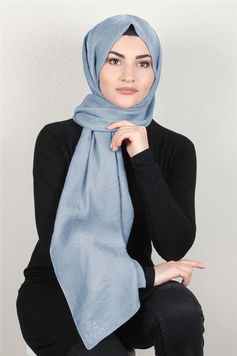 Olivya Simli Şal 4001-9 Gri