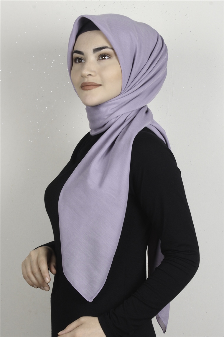 Pamuklu 140x140 Cm Eşarp 1070-45 Lila