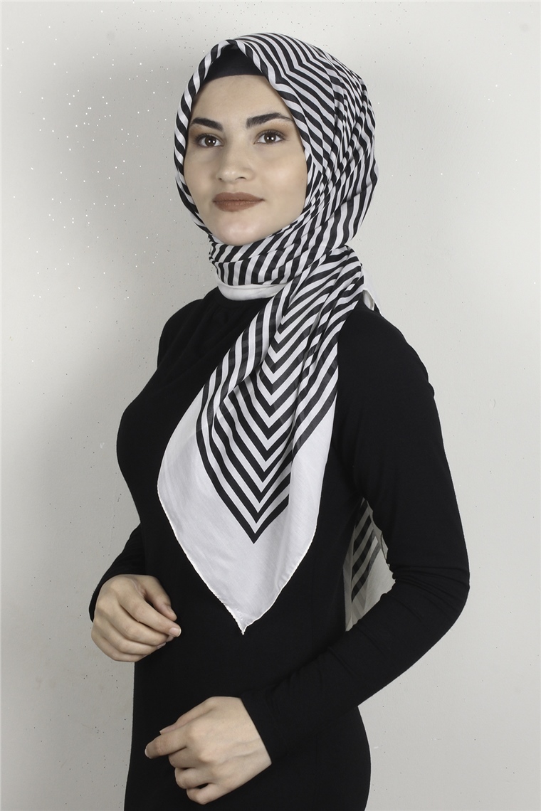 Pamuklu 140x140 Cm Eşarp 1070-52 Ekru