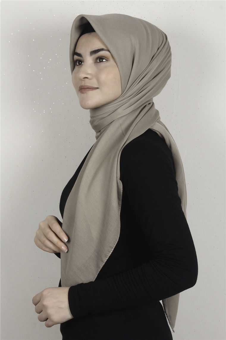 Pamuklu 140x140 Cm Eşarp 1070-85 Sütlü Kahve