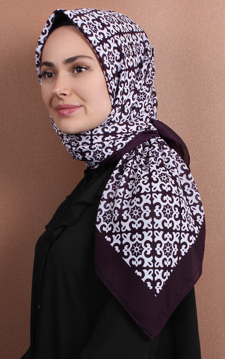 Pamuklu 140x140 Cm Eşarp 1074-8