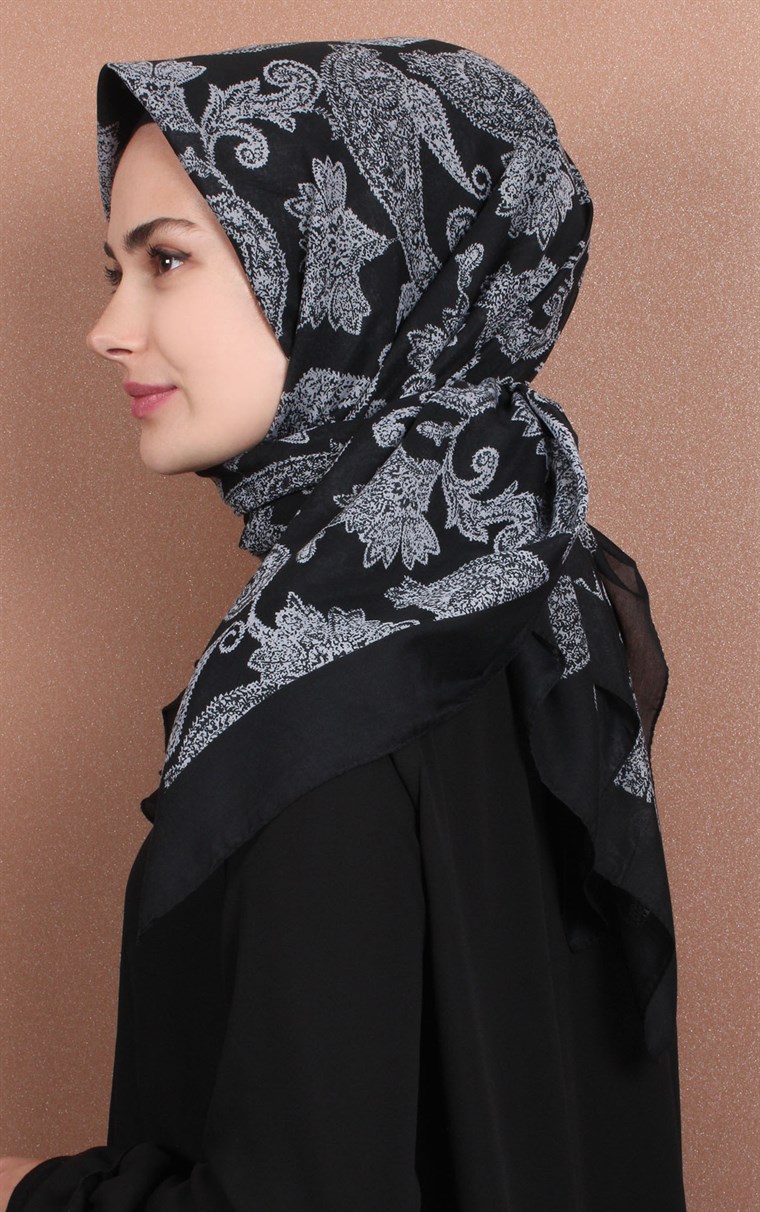 Pamuklu 140x140 Cm Eşarp 1088-3