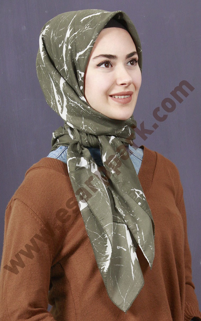 Pamuklu 140x140 Cm Eşarp 1092-1