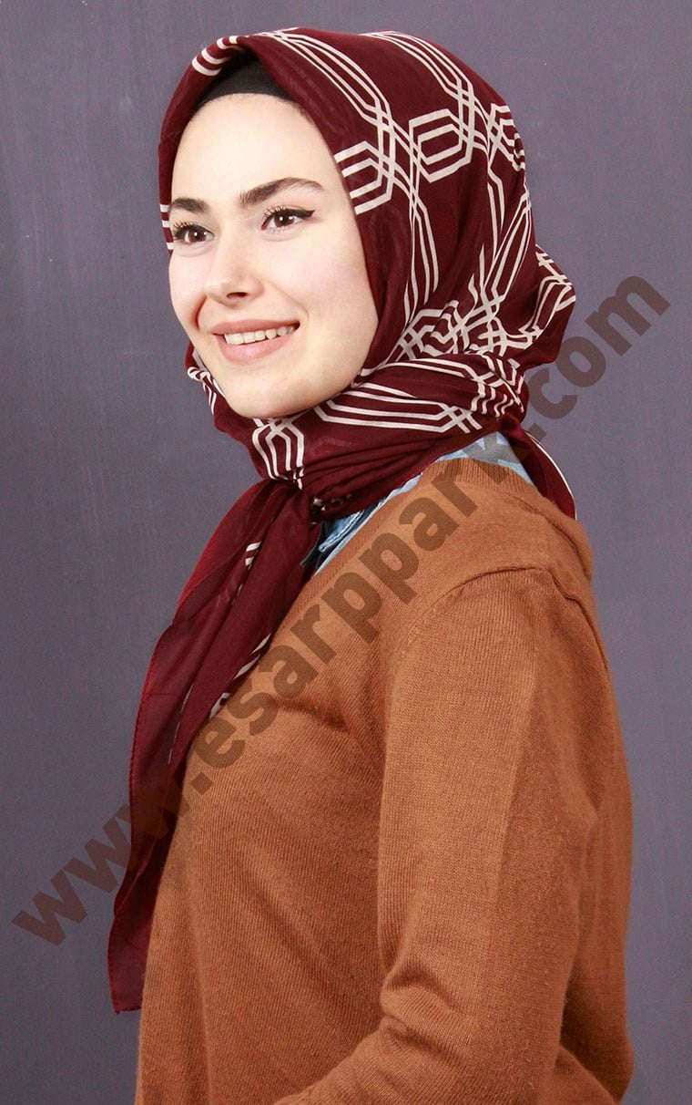 Pamuklu 140x140 Cm Eşarp 1093-2
